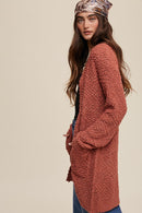 Popcorn Open Knit Cardigan Sweater - SELFTRITSS