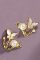 Front and back pearl stud and butterfly ear jacket - SELFTRITSS   