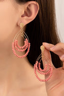 Three tier wood oval hoop earrings - SELFTRITSS   