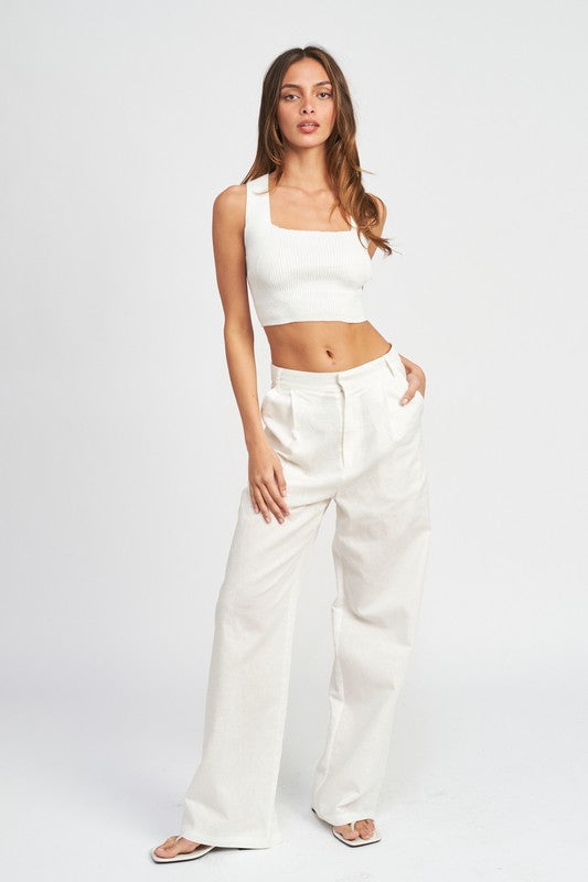 SLEEVELESS CROP TOP WITH BACK BOW DETAIL - SELFTRITSS