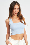 SLEEVELESS CROP TOP WITH BACK BOW DETAIL - SELFTRITSS