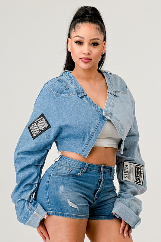 Denim Patched X-Contrast Top - SELFTRITSS
