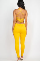 Criss-Cross Open Back Bodycon Jumpsuit - SELFTRITSS   