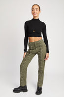 MOCK NECK CROP TOP WITH CUT OUT - SELFTRITSS