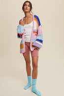 Hand Knit Multi Striped Cardigan - SELFTRITSS