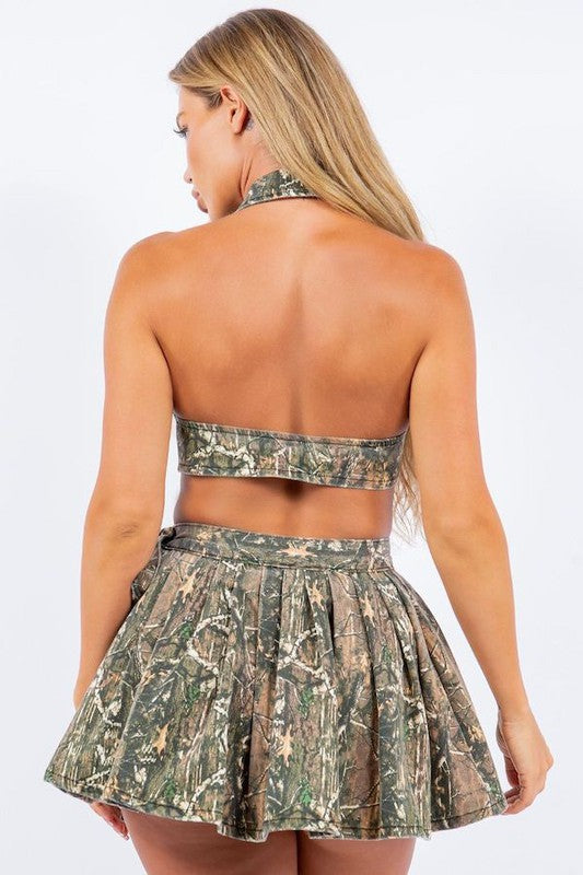 Jade Skirt Set in Forest Camo