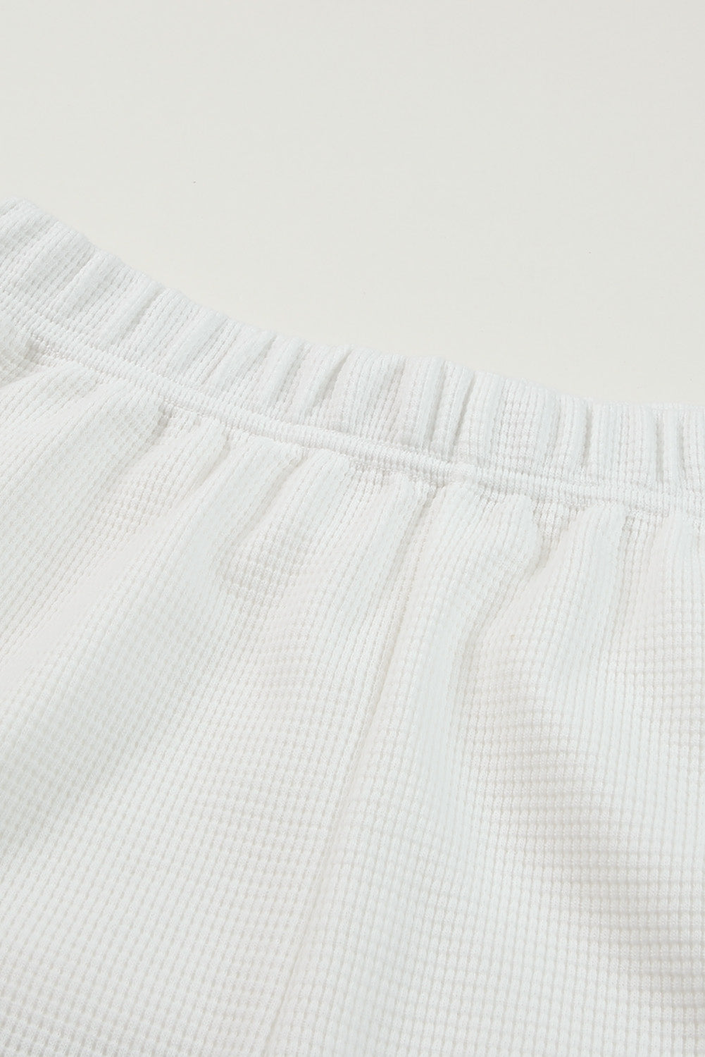 White Ribbed Zipper Sweatshirt and High Waist Shorts Set - SELFTRITSS