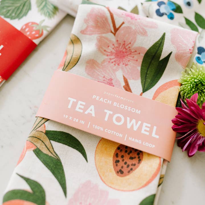 Peach Blossom Tea Towel 3 Piece - SELFTRITSS