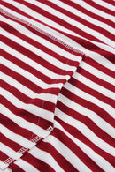 Burgundy Stripe Kangaroo Pocket Drawstring Hoodie - SELFTRITSS