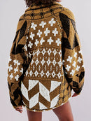 Women's Geometric Print Oversized Cardigan