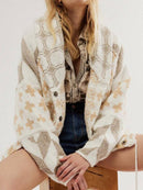 Women's Geometric Print Oversized Cardigan