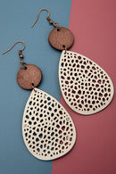 Apricot Colorblock Cut-Out Water Drop Hook Earrings - SELFTRITSS