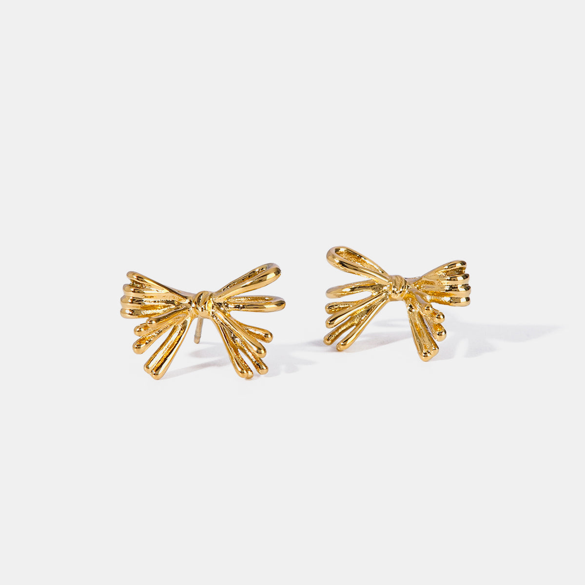 16K Gold-Plated Stainless Steel Bow Earrings - SELFTRITSS   