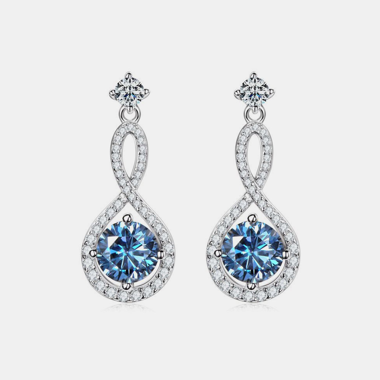 1 Carat Moissanite 925 Sterling Silver Earrings - SELFTRITSS