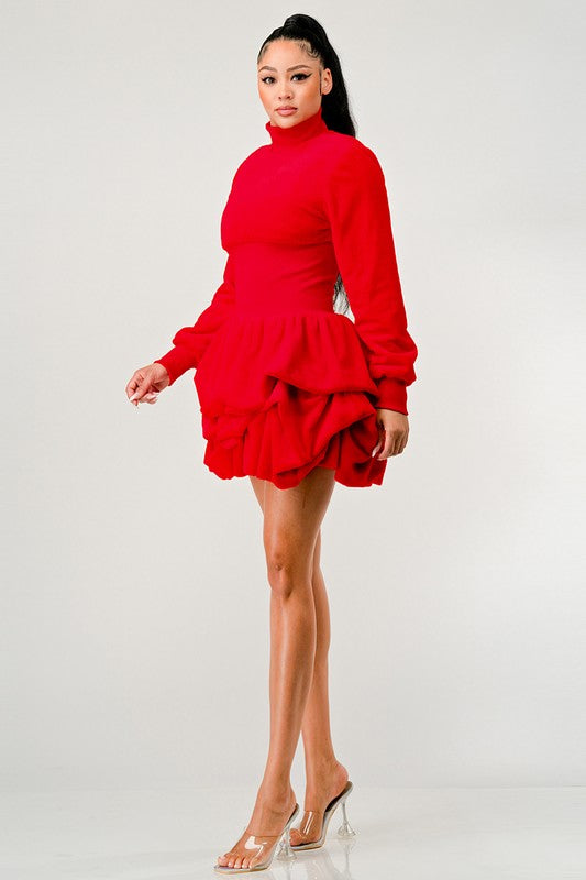 Merry Go Around Ruffle long sleeve dress - SELFTRITSS