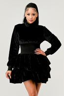 Merry Go Around Ruffle long sleeve dress - SELFTRITSS