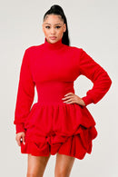 Merry Go Around Ruffle long sleeve dress - SELFTRITSS