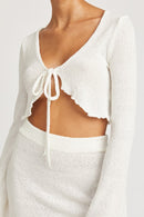 LONG SLEEVE FRONT TIE CROPPED TOP - SELFTRITSS