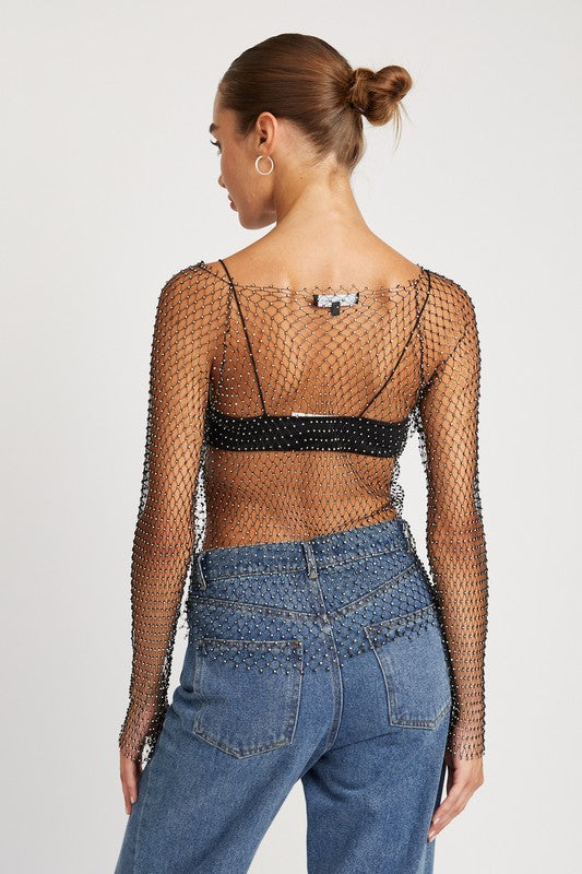 RHINESTONES NET TOP - SELFTRITSS