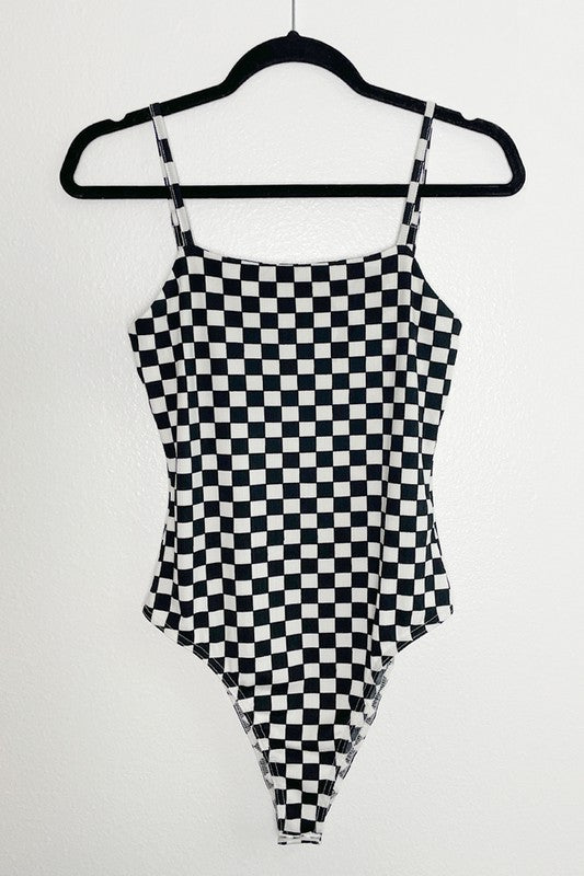 Checkered ribbed bodysuit - SELFTRITSS