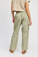 STRAIGHT LEG PANTS WITH ELASTIC WAIST BAND - SELFTRITSS   