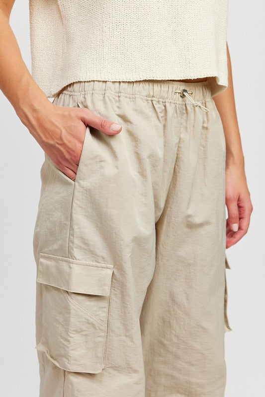 STRAIGHT LEG PANTS WITH ELASTIC WAIST BAND - SELFTRITSS   