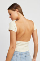 CAP SLEEVE TOP WITH OPEN BACK - SELFTRITSS