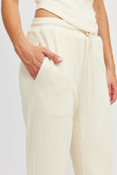 HIGH WAIST PANTS WITH DRAWSTRINGS - SELFTRITSS   