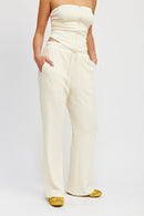 HIGH WAIST PANTS WITH DRAWSTRINGS - SELFTRITSS   