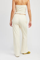 HIGH WAIST PANTS WITH DRAWSTRINGS - SELFTRITSS   