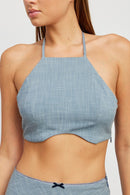 UNDERWIRE CROPPED HALTER TOP - SELFTRITSS