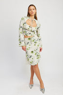 FLORAL BLOUSE WITH NECK TIE - SELFTRITSS