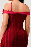 Enchanting Rose Off-Shoulder Dress - SELFTRITSS