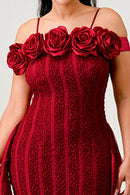 Enchanting Rose Off-Shoulder Dress - SELFTRITSS