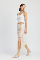 RUCHED LACE SKIT WITH HIGH SLIT - SELFTRITSS