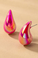 hollow puffy color coating teardrop earrings - SELFTRITSS   