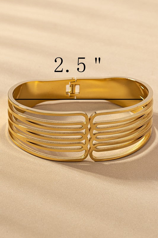 waterproof slated stainless spring hinge bangle