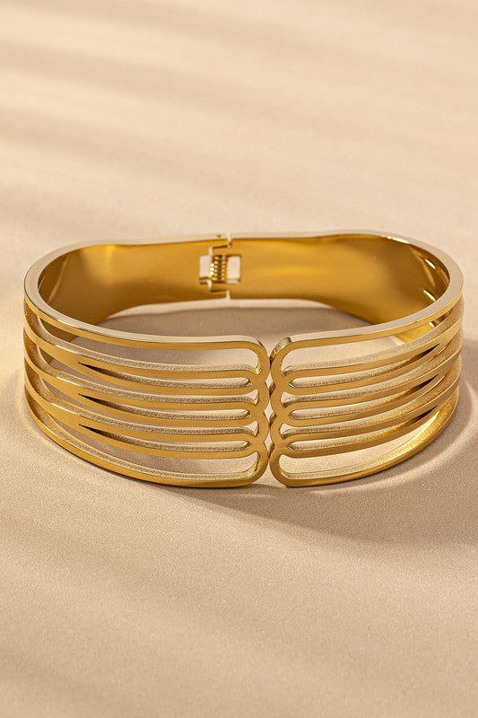 waterproof slated stainless spring hinge bangle - SELFTRITSS   