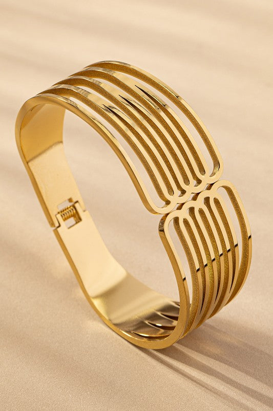 waterproof slated stainless spring hinge bangle