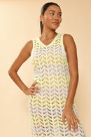 Open knit color block cover up - SELFTRITSS   