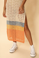 Open knit color block cover up - SELFTRITSS   