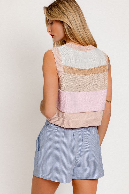 Round Neck Sweater Vest - SELFTRITSS   