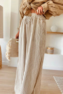 Plus Size Striped Wide Leg Pants - SELFTRITSS   