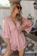 Ruffled trim Romper - SELFTRITSS   