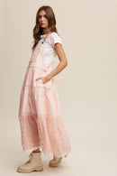 Laced and Tiered Romantic Overall Maxi Dress - SELFTRITSS   