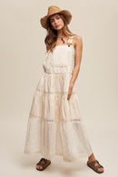 Laced and Tiered Romantic Overall Maxi Dress - SELFTRITSS   