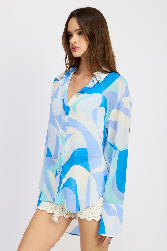 PRINTED OVERSIZED SHIRT - SELFTRITSS