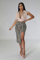 Cargo Midi Skirt in Woodland Camo - SELFTRITSS   