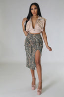 Cargo Midi Skirt in Woodland Camo - SELFTRITSS   