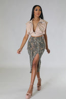 Cargo Midi Skirt in Woodland Camo - SELFTRITSS   